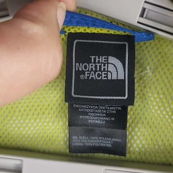 The North Face Hyvent Jacket Blue Lime Green Boys Large Hoodie Full Zip Pockets - Picture 6 of 16